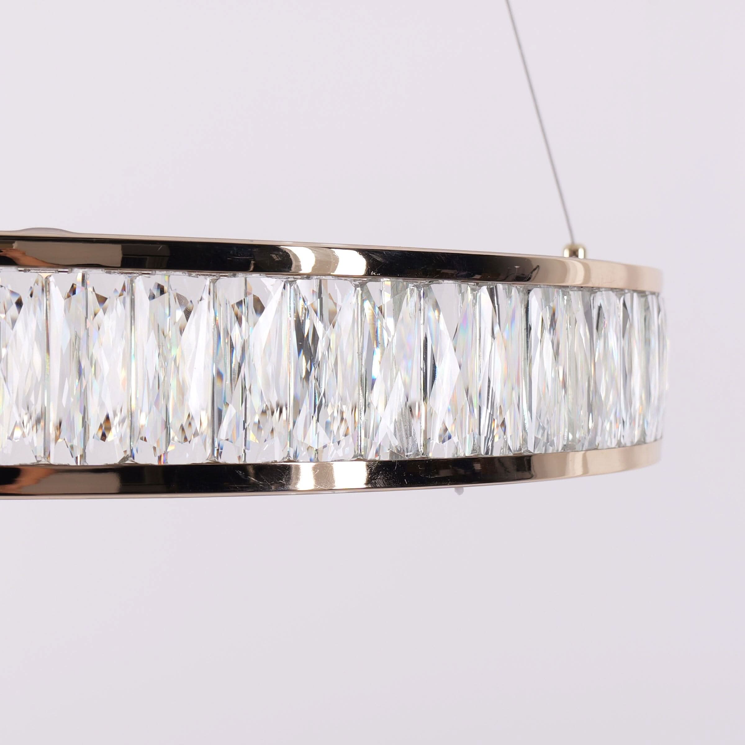 Lightsin Luxurious Gold Crystal LED Halo Pendant Light