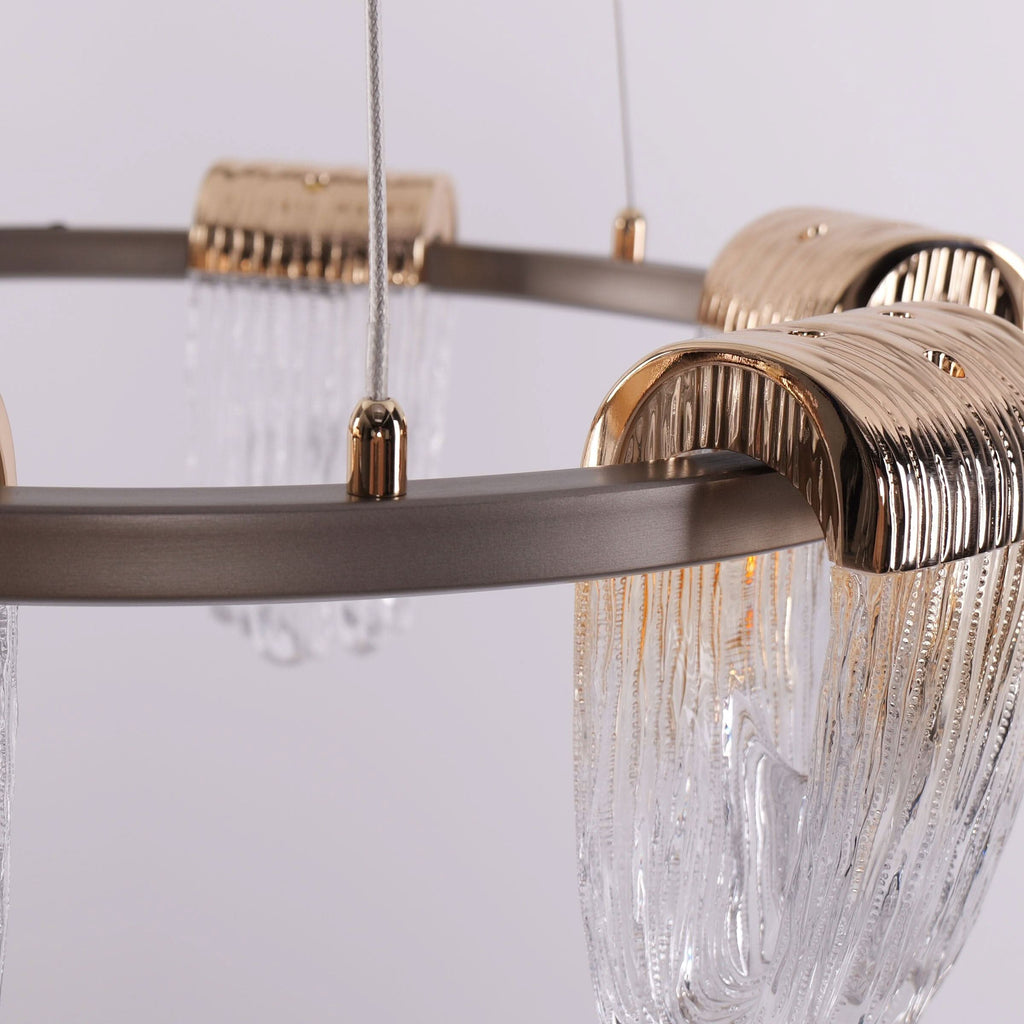 Lightsin Modern LED Pendant Ceiling Light with Cascading Gold Acrylic Curves