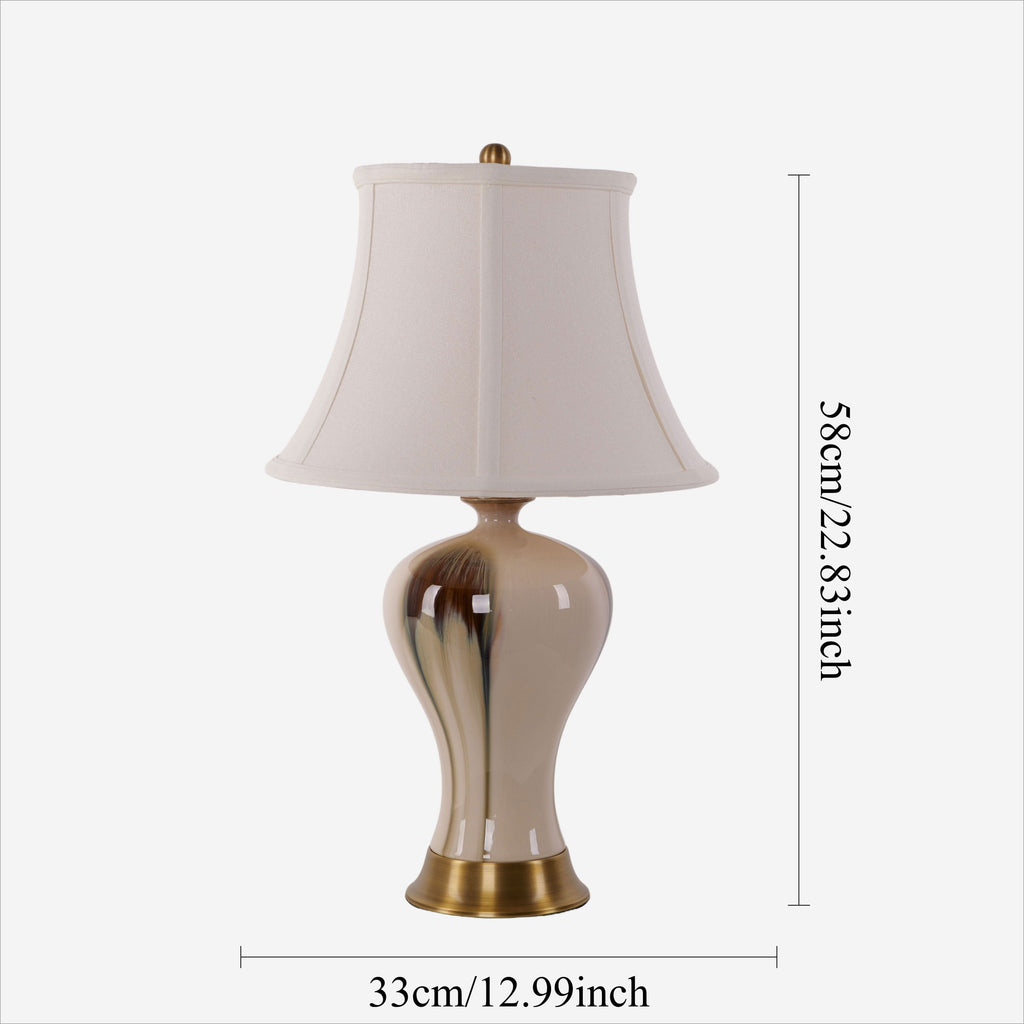 Lightsin Hand-Glazed ‘Earth & Gold’ Ceramic Table Lamp - A Unique Artisan Masterpiece
