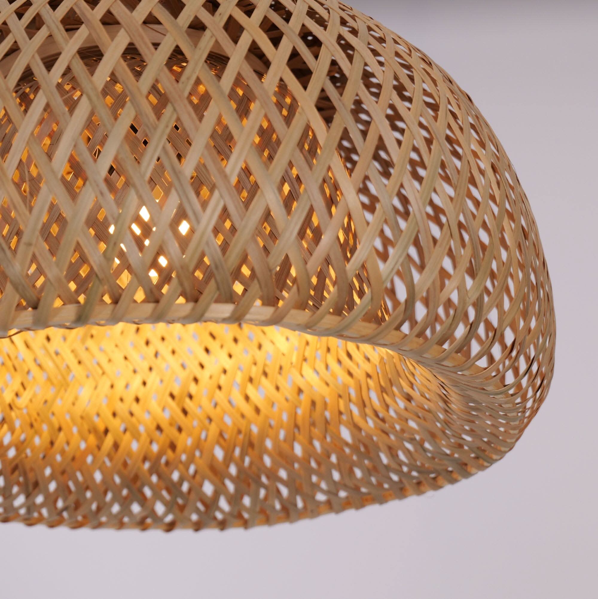 Lightsin Vintage Handwoven Bamboo Dome Pendant Light