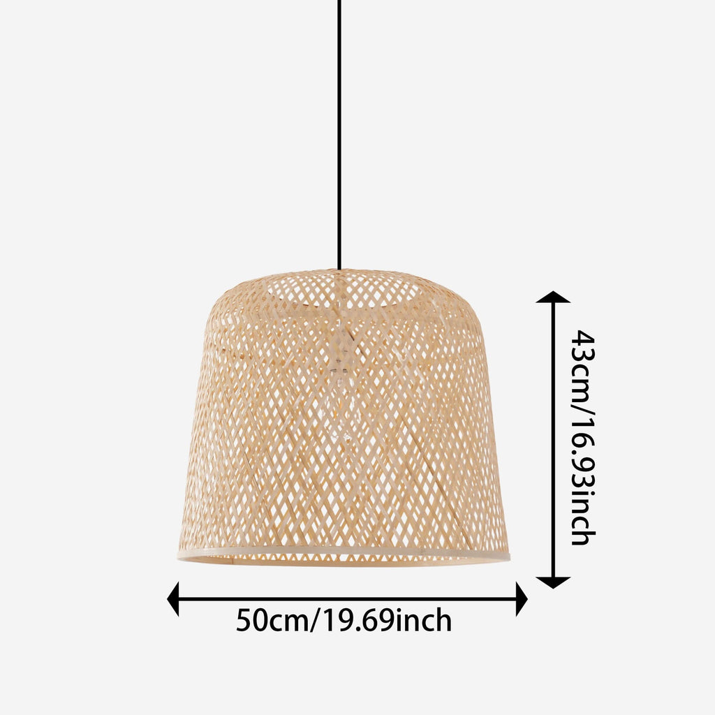 Lightsin Cella-Bamboo Pendant Light – Handwoven Cylindrical Ceiling Light with Cross-Weave Shade for Kitchen, Bedroom & Living Room