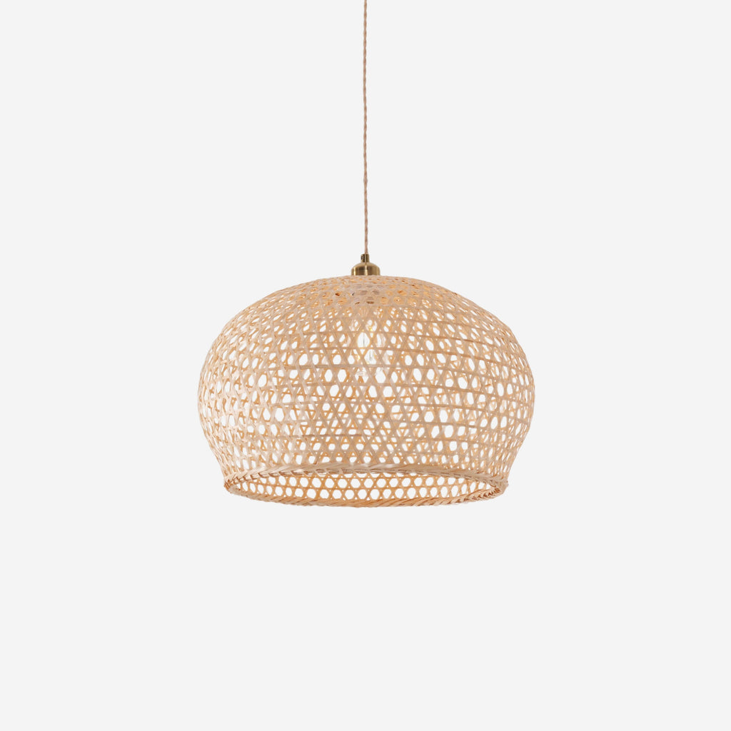 Lightsin Natural Bamboo Pendant Light with Handwoven Lampshades in Four Sizes
