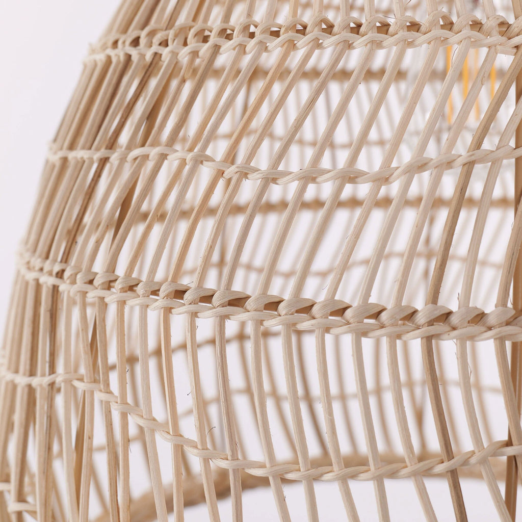 Lightsin Woven Rattan Dome Pendant Ceiling Light – Eco-Friendly Rustic Ceiling Light for Living Room, Dining, and Modern Interiors