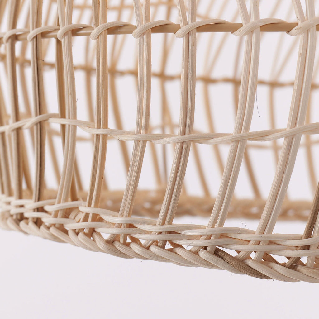 Lightsin Woven Rattan Dome Pendant Ceiling Light – Eco-Friendly Rustic Ceiling Light for Living Room, Dining, and Modern Interiors