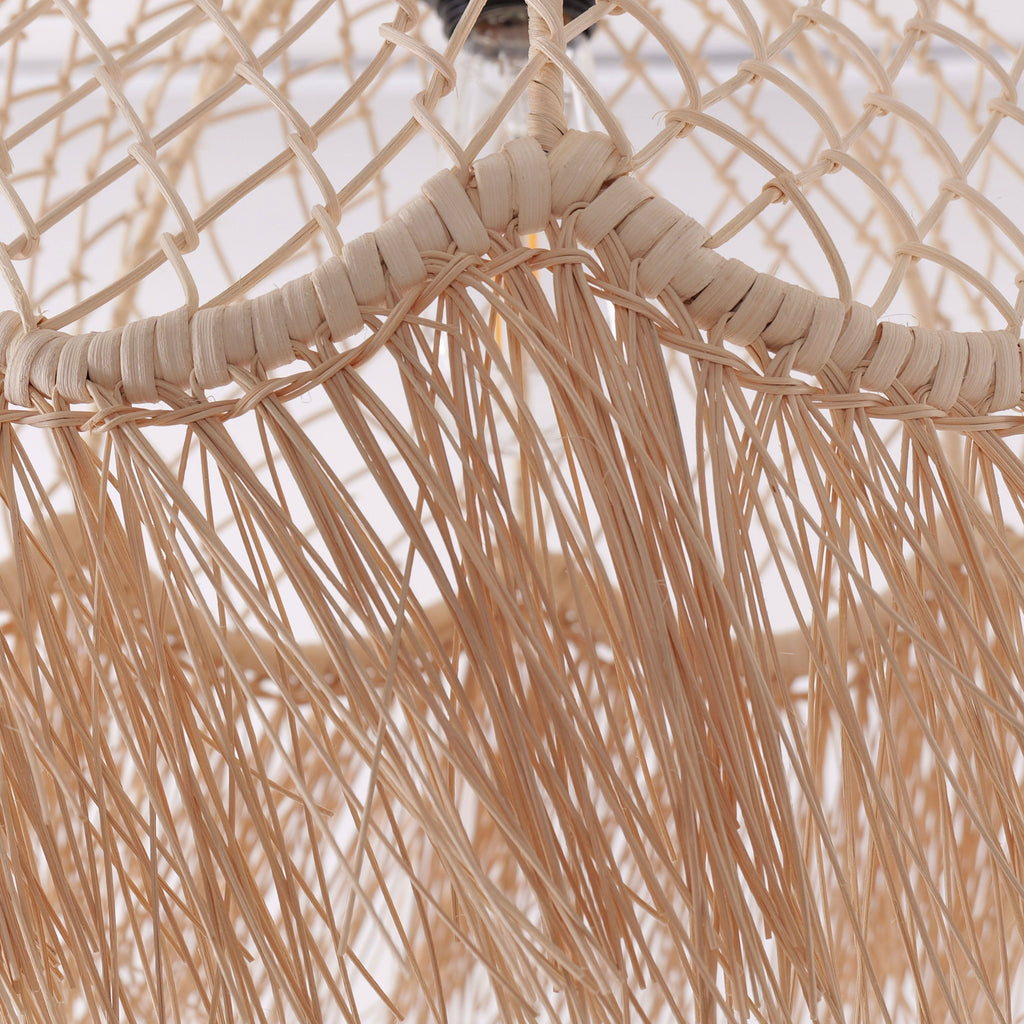 Lightsin Bohemian Woven Rattan Dome Pendant Light for Cozy Interiors