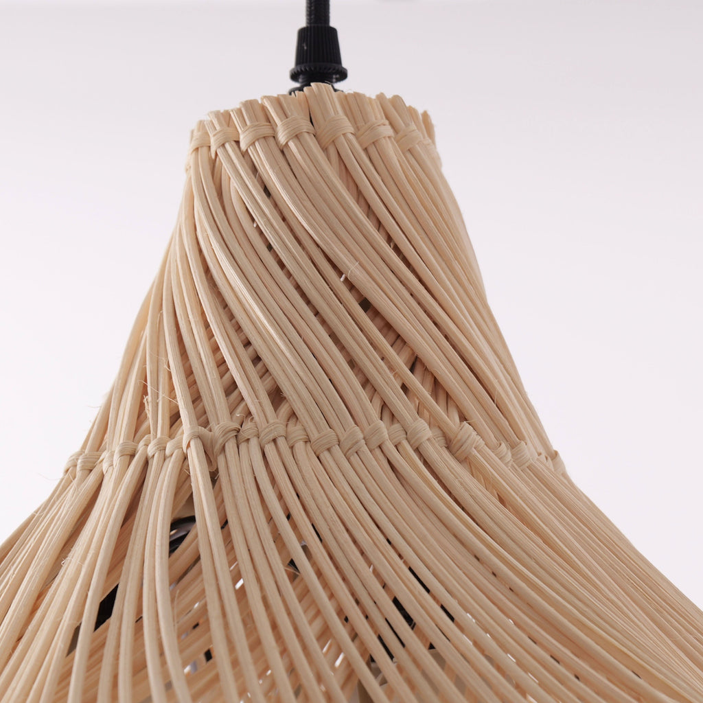 Lightsin Cella-Handcrafted Bamboo Rattan Pendant Light with Tranquil Umbrella Design