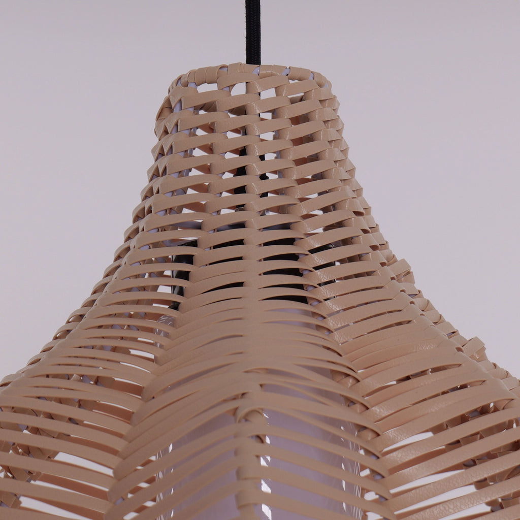 Lightsin Minimalist Handmade Wooden Rattan Pendant Light