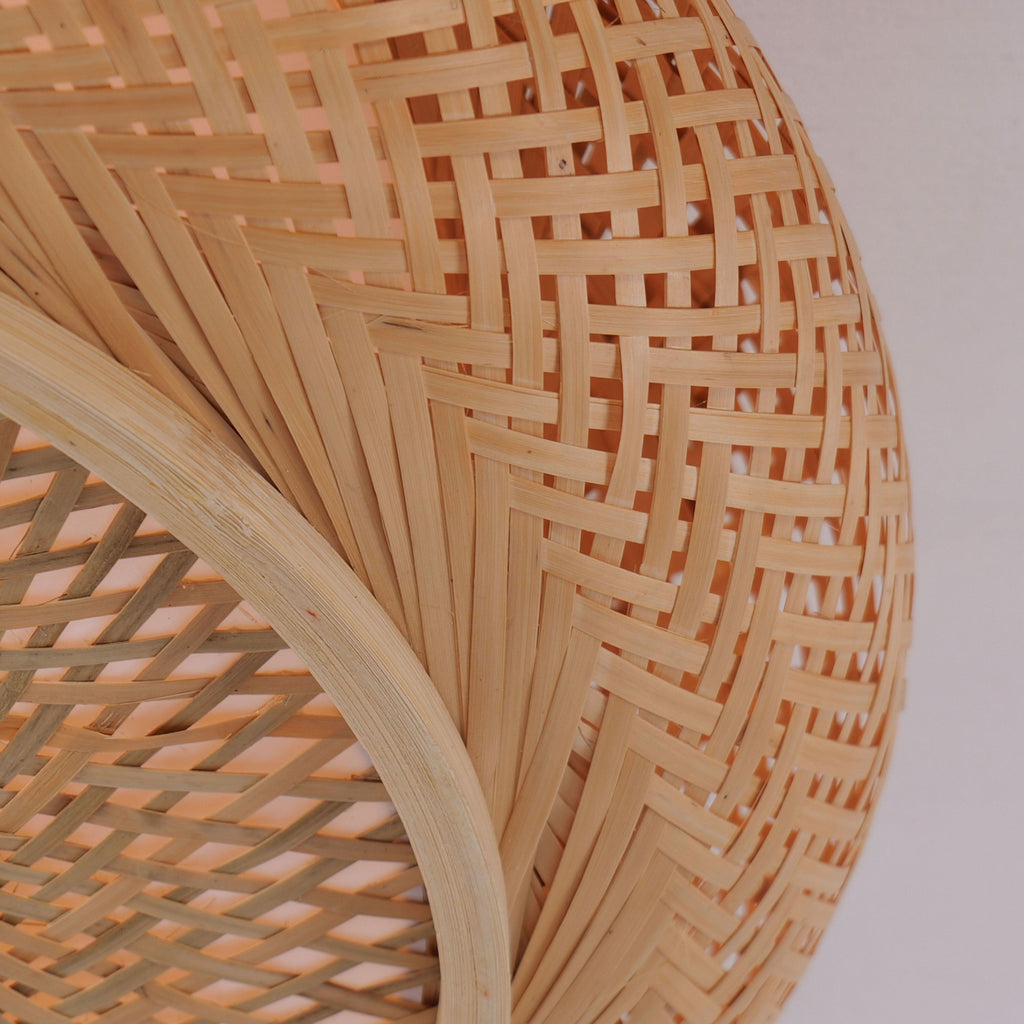 Lightsin Lutta-Handwoven Bamboo Pendant Light for Kitchen Island or Living Room