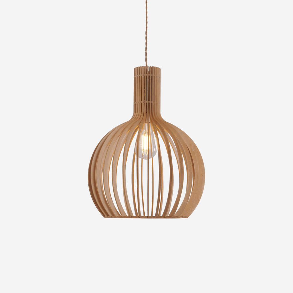 Lightsin Shadome-Scandinavian LED Wooden Birdcage Pendant Light