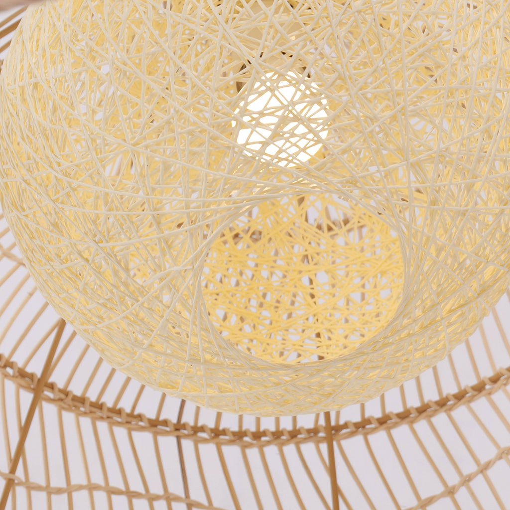 Cella-Lightsin Natural Rattan Pendant Light with Optional Woven Inner Sphere