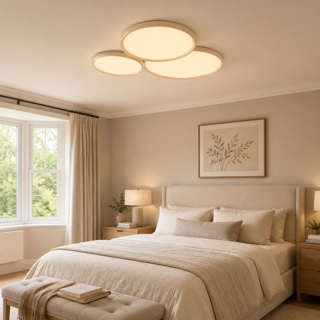 Lightsin Full Spectrum Dimmable Ivory White Aluminum Round LED Ceiling Light
