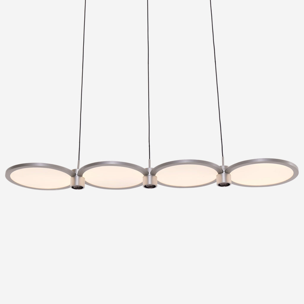 Lightsin Sleek Silver Linear Pendant Light with Acrylic Shades