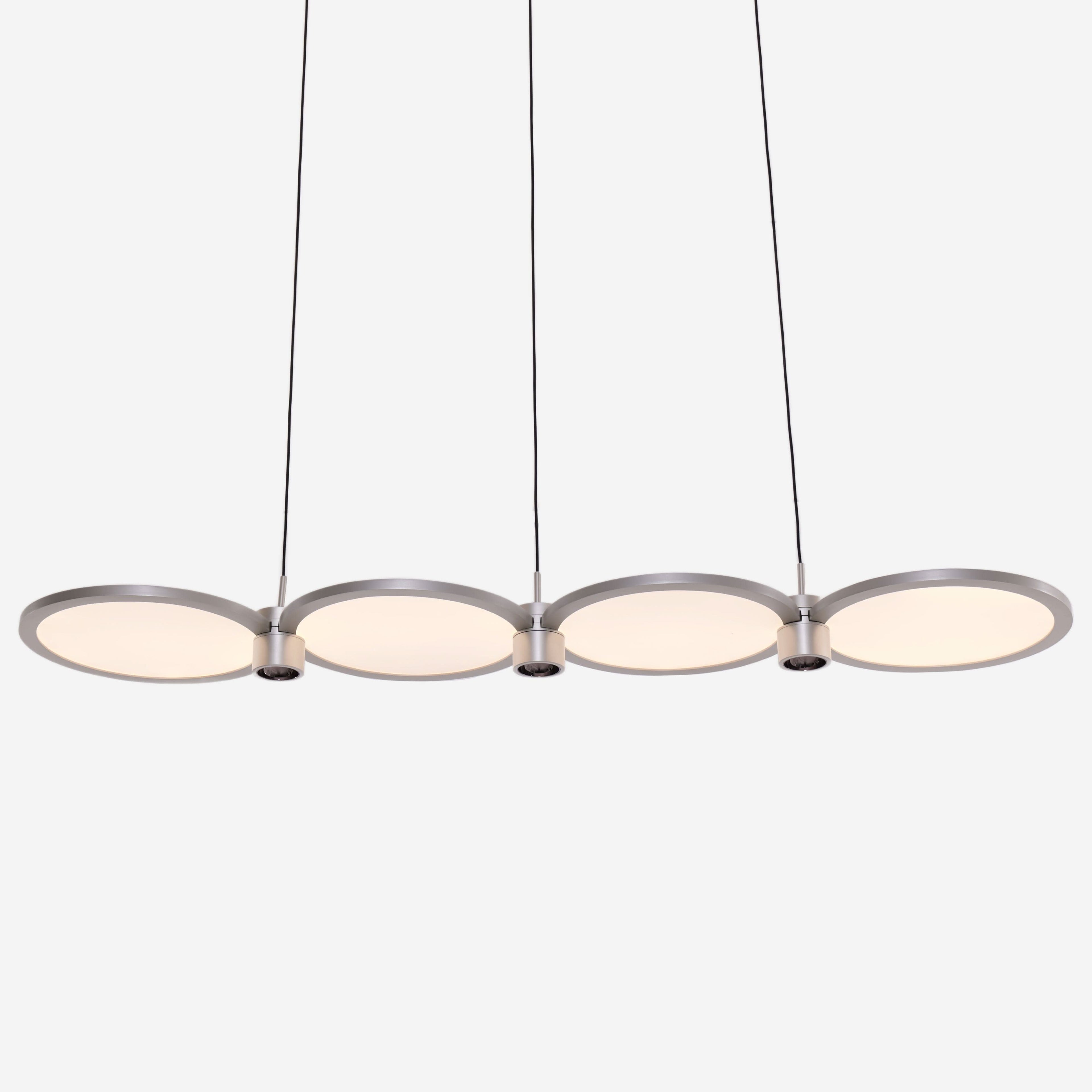 Lightsin Sleek Silver Linear Pendant Light with Acrylic Shades
