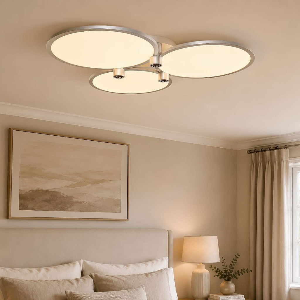 Lightsin Modern Three-Disk Silver/Gold Full Spectrum Ceiling Light