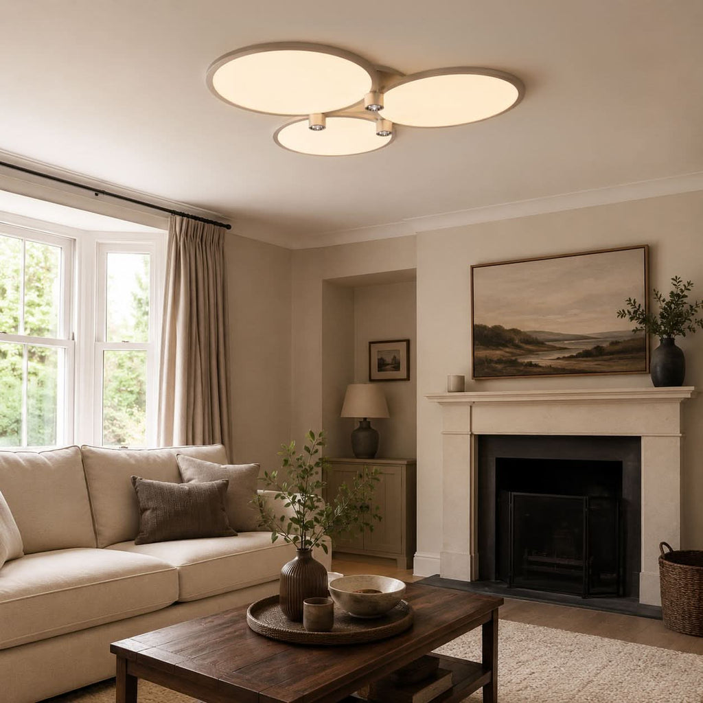 Lightsin Modern Three-Disk Silver/Gold Full Spectrum Ceiling Light