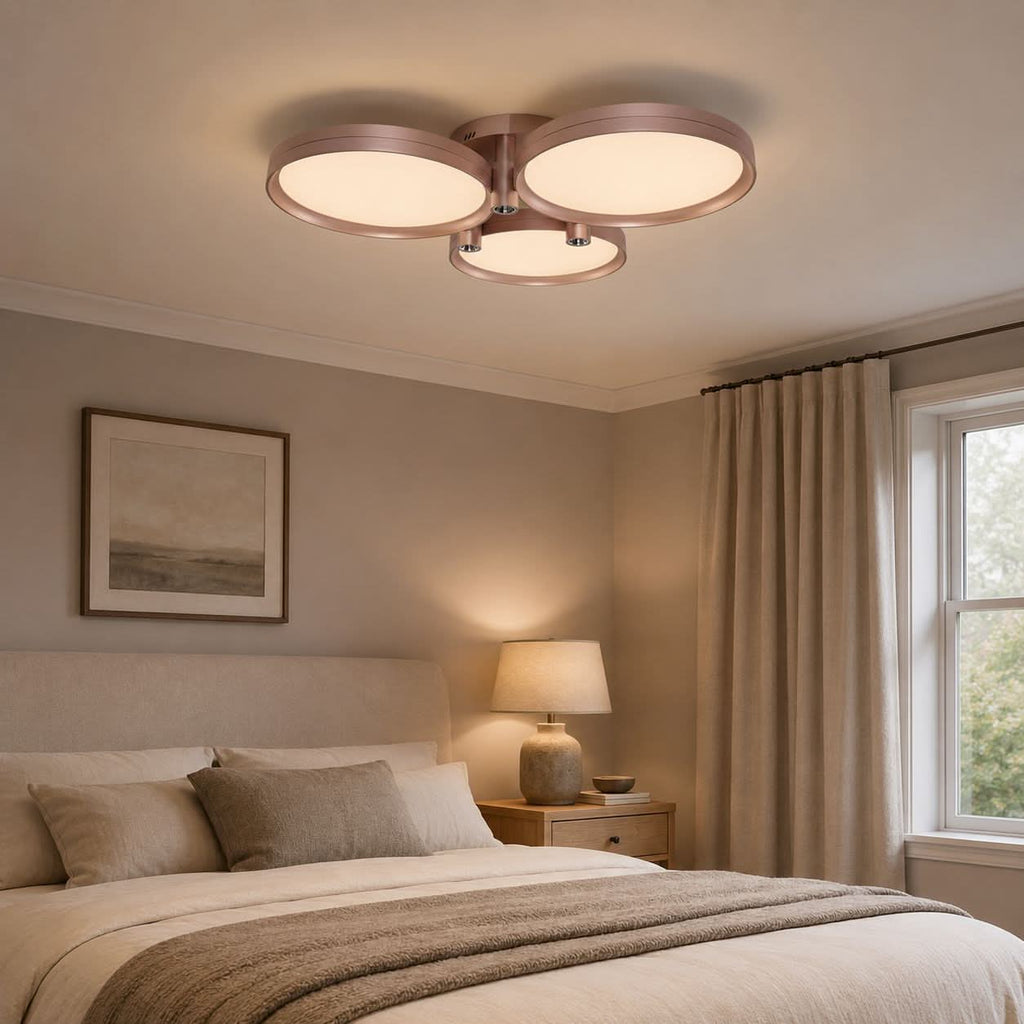 Lightsin Modern Three-Disk Silver/Gold Full Spectrum Ceiling Light