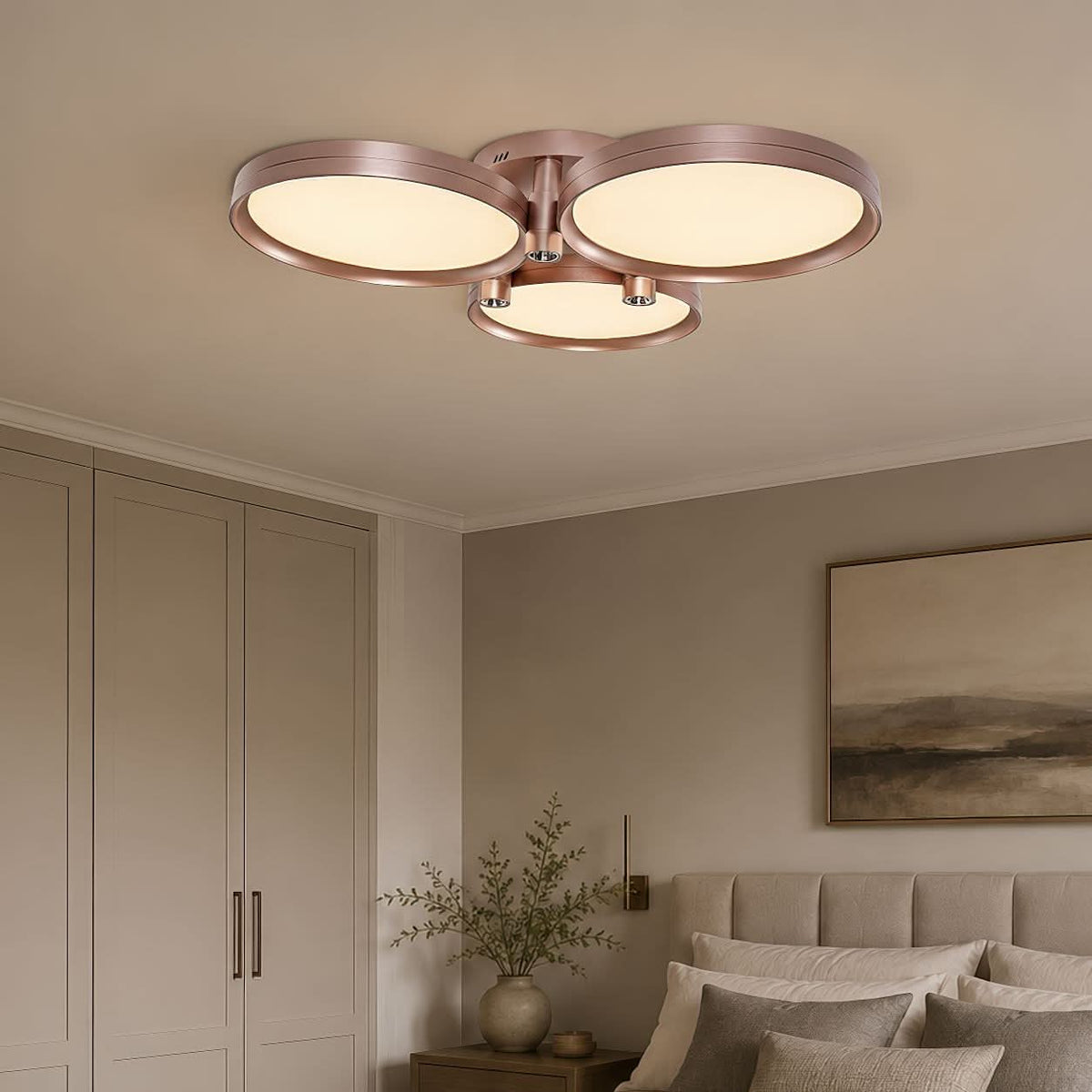 Lightsin Modern Three-Disk Silver/Gold Full Spectrum Ceiling Light
