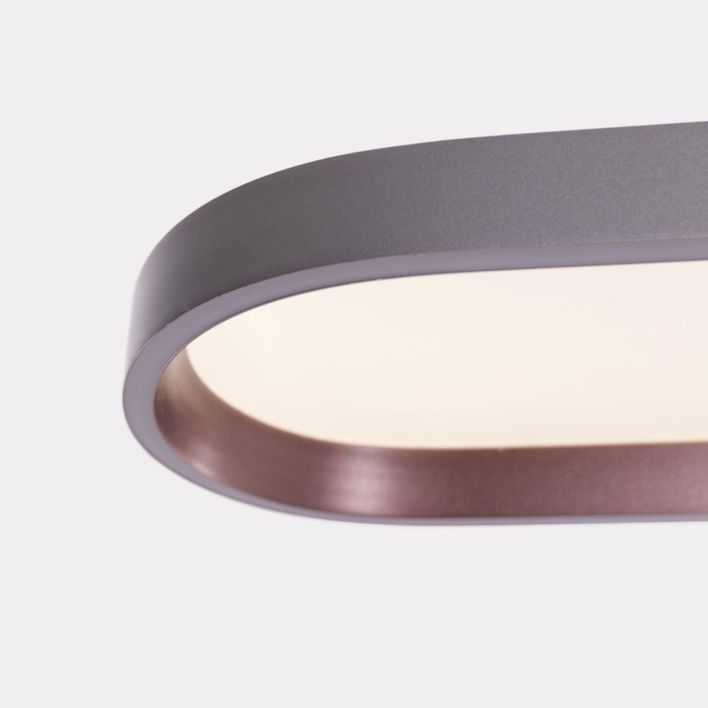 Lightsin Contemporary Gray-Brown Elliptical Dimmable Pendant Light