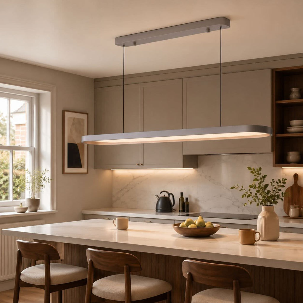 Lightsin Contemporary Gray-Brown Elliptical Dimmable Pendant Light