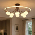 Lightsin Contemporary Iron Aluminum LED Ceiling Light with Marble Glass