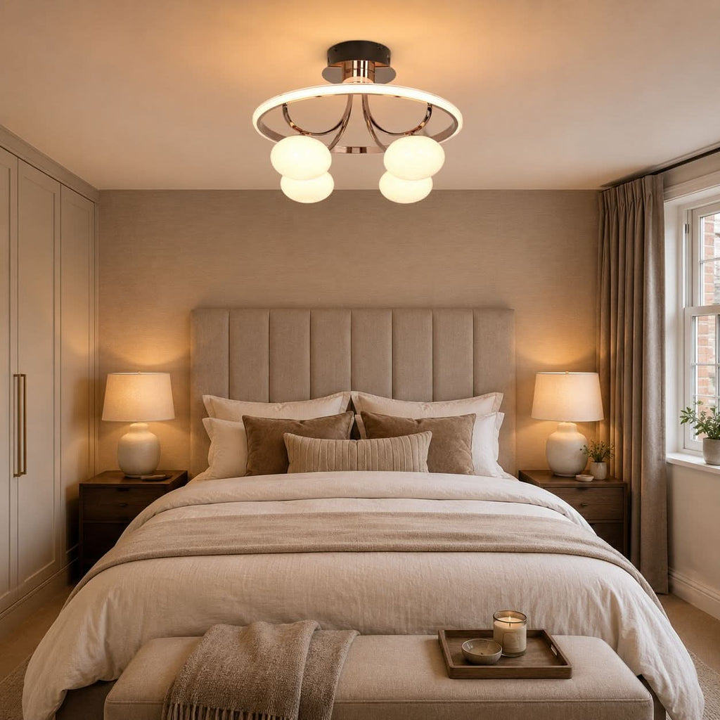 Lightsin Elegant Circular Ceiling Light with Four Orbs