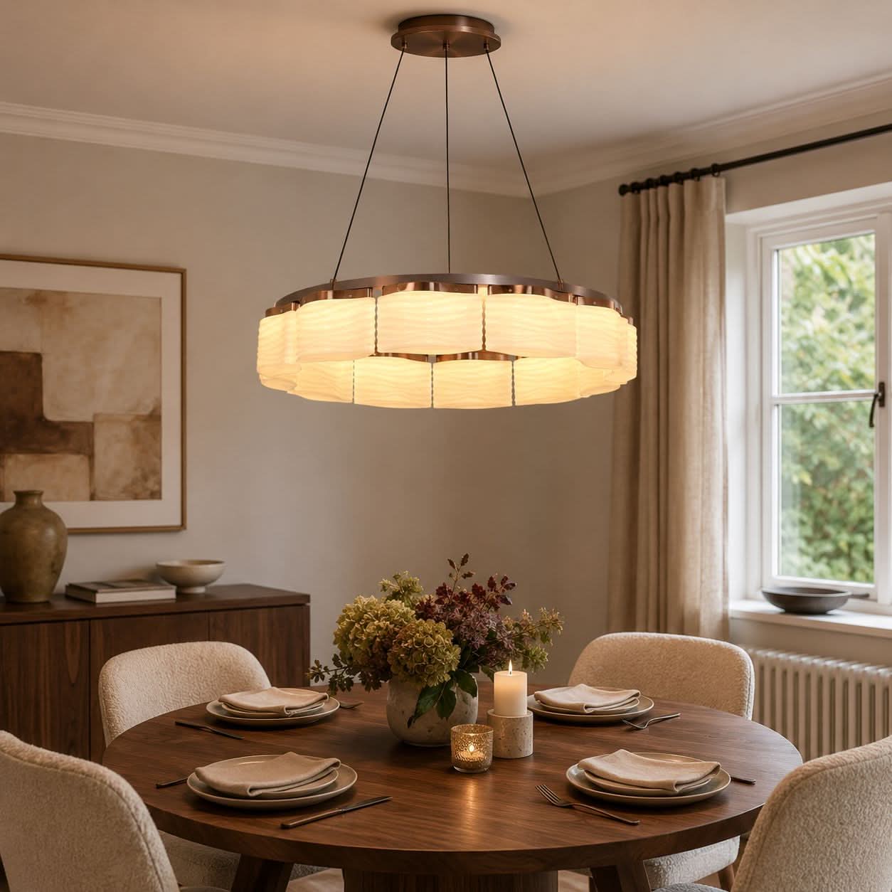 Lightsin Elegant LED Pendant Light with Onyx Glass Shade