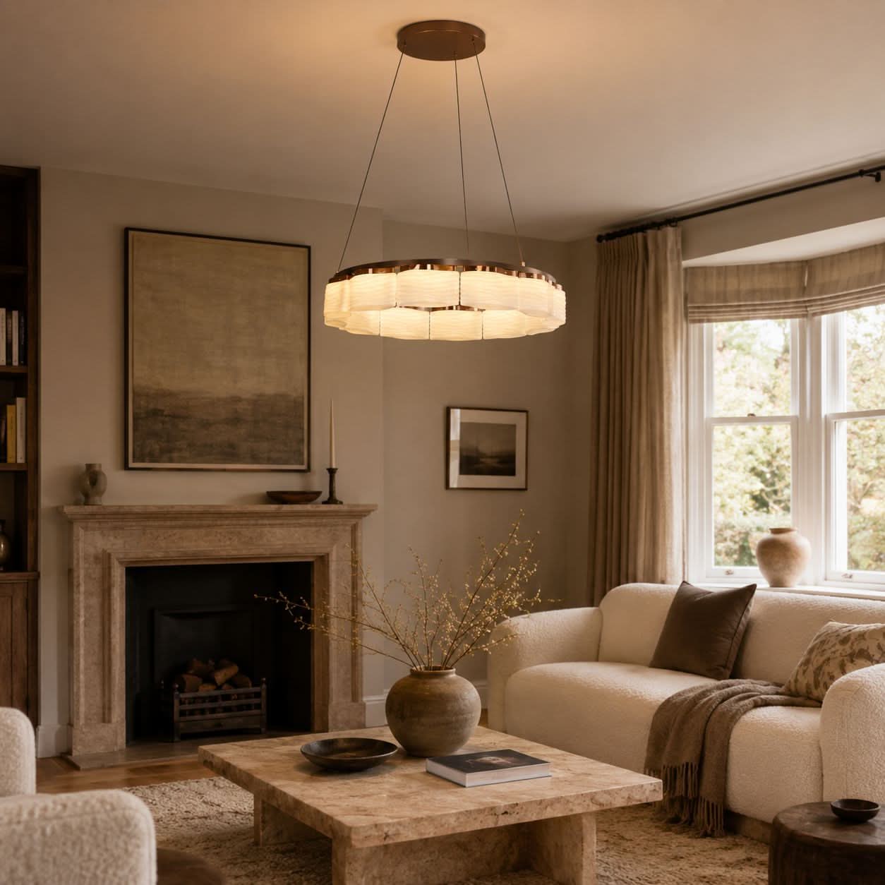 Lightsin Elegant LED Pendant Light with Onyx Glass Shade