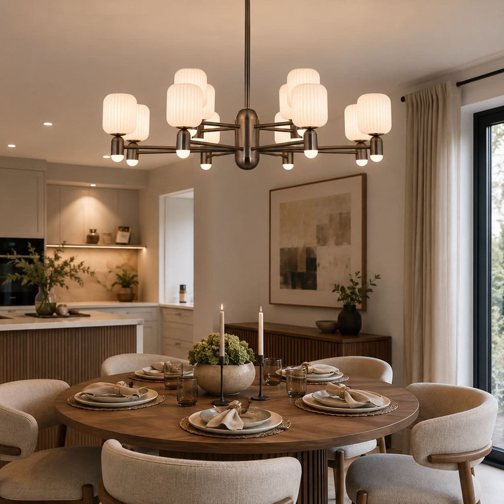 Lightsin Modern Minimalist Luxury Bronze Chandelier with Acrylic Shades