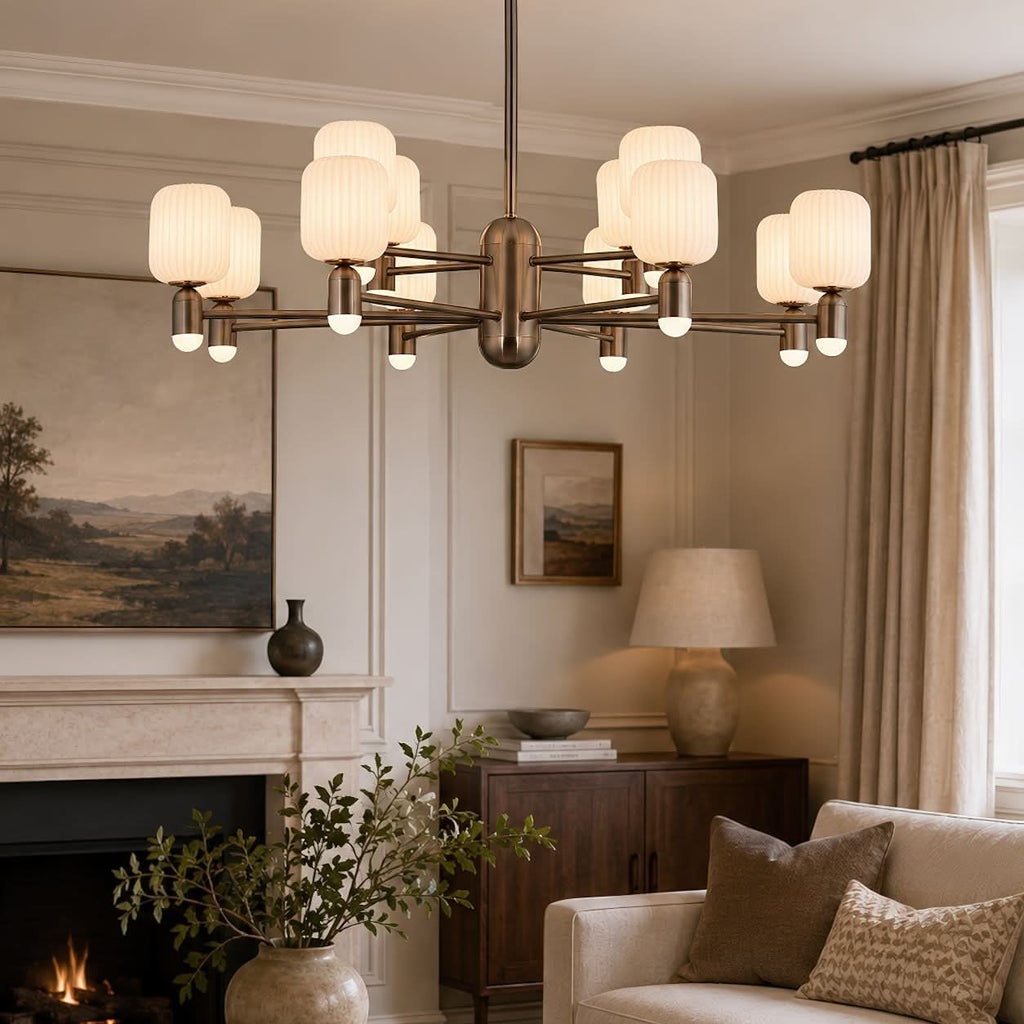 Lightsin Modern Minimalist Luxury Bronze Chandelier with Acrylic Shades