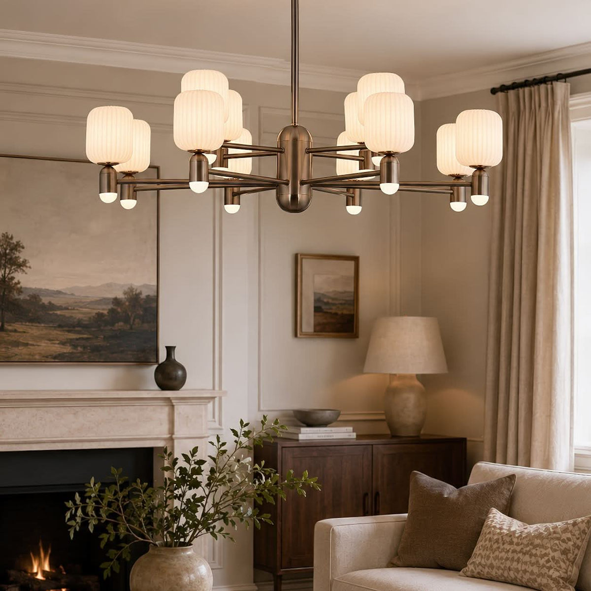 Lightsin Modern Minimalist Luxury Bronze Chandelier with Acrylic Shades