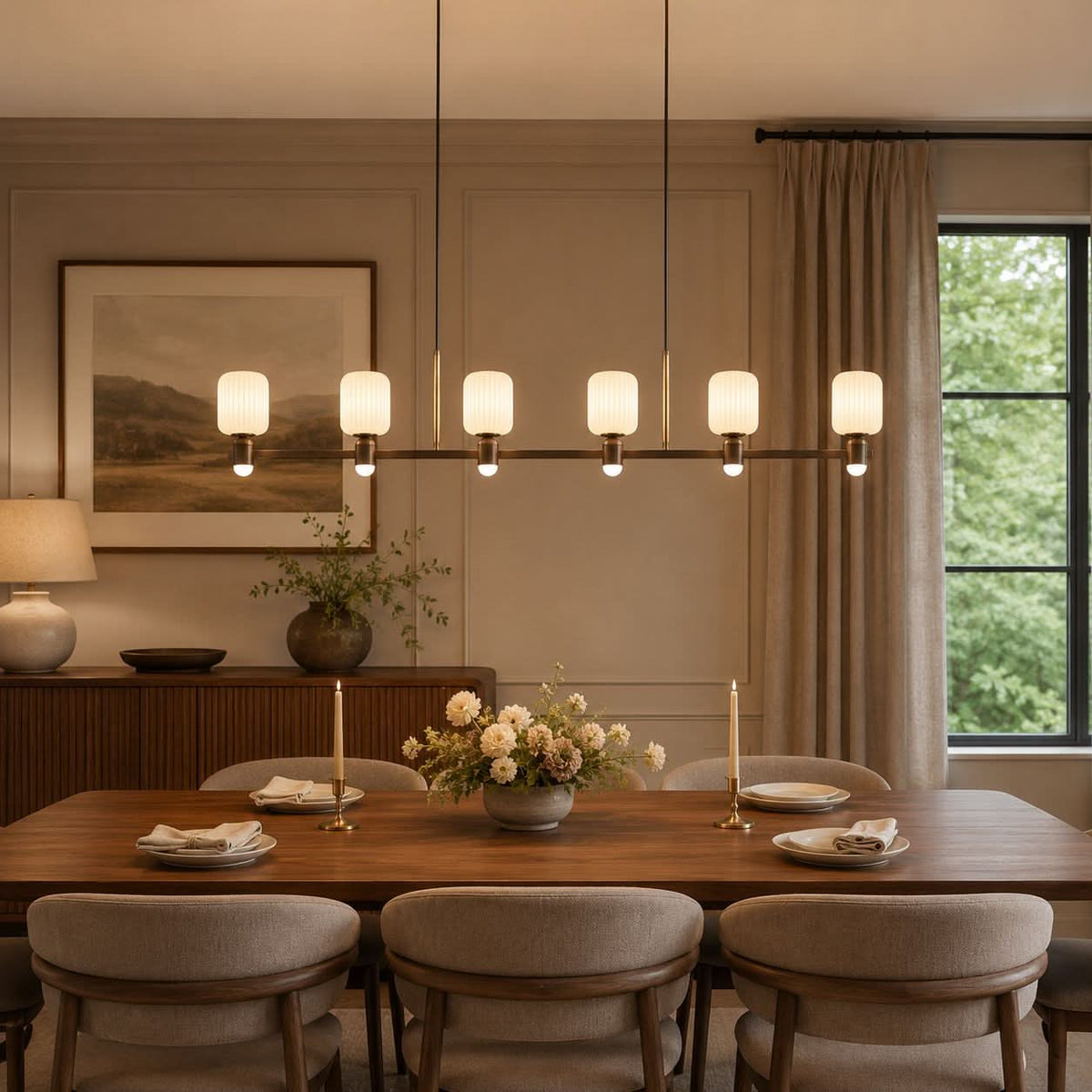 Lightsin Modern Minimalist Luxury Bronze Chandelier with Acrylic Shades