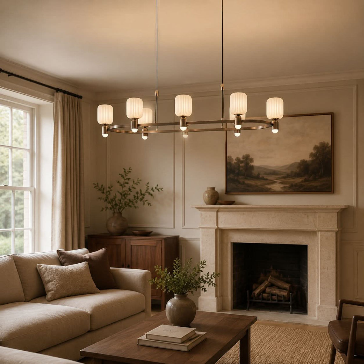 Lightsin Modern Minimalist Luxury Bronze Chandelier with Acrylic Shades