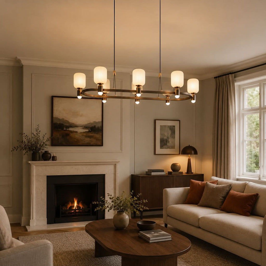 Lightsin Modern Minimalist Luxury Bronze Chandelier with Acrylic Shades