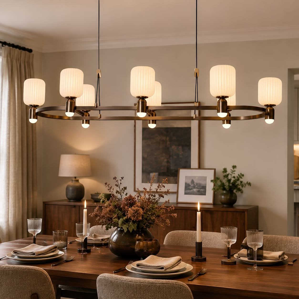 Lightsin Modern Minimalist Luxury Bronze Chandelier with Acrylic Shades