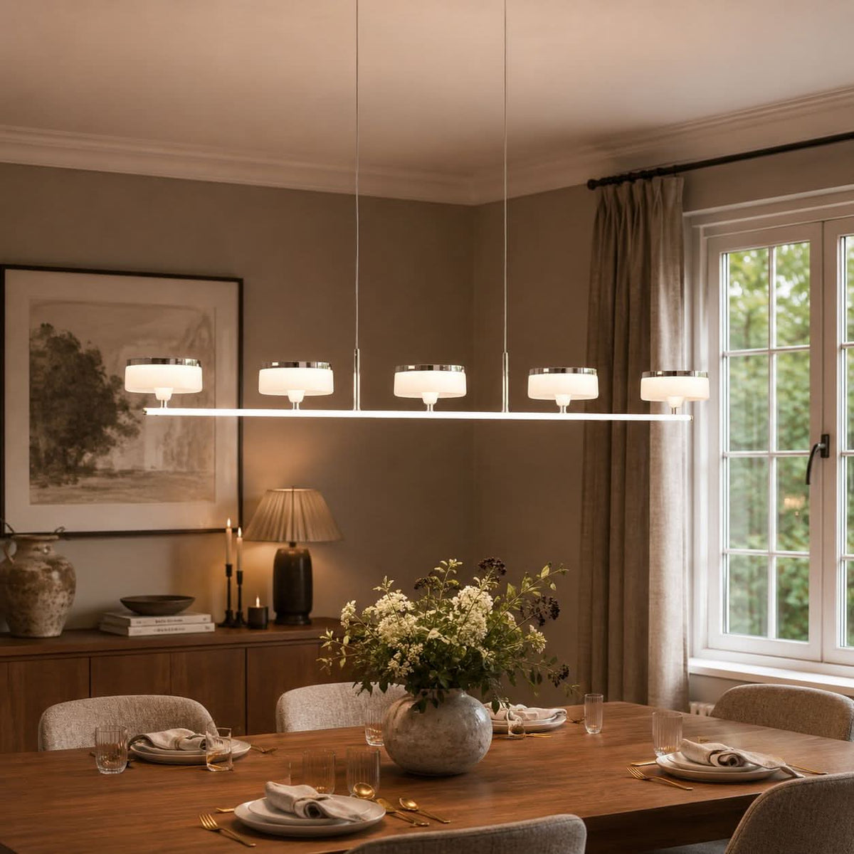 Lightsin Aluminum Acrylic Chandelier with Three-Color Changing