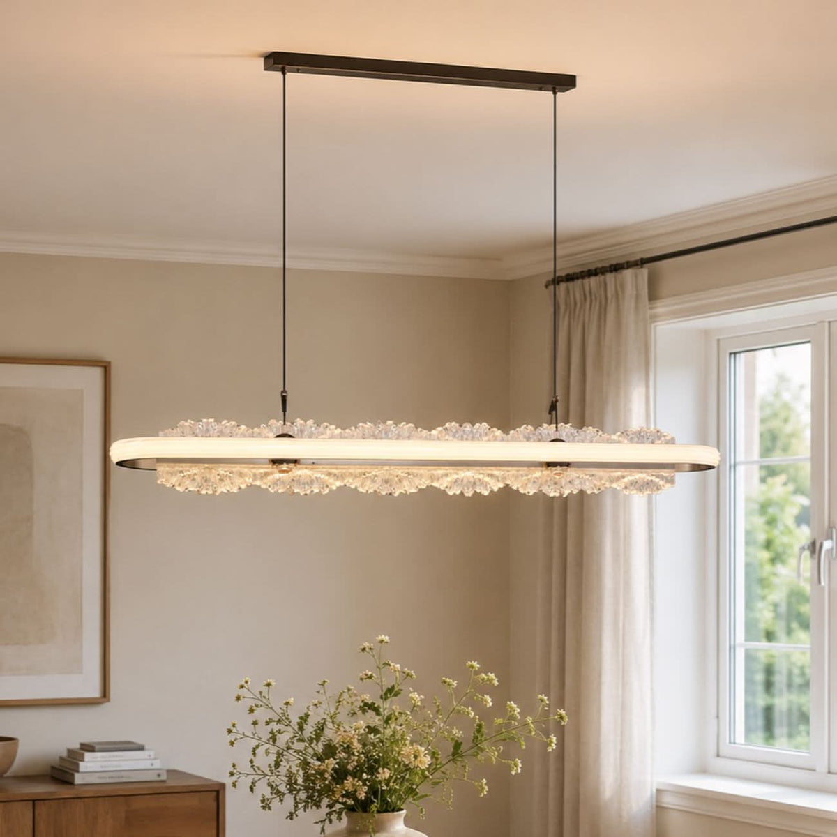 Lightsin Modern Aluminum and Acrylic Pendant Light for Dining Room Ceiling