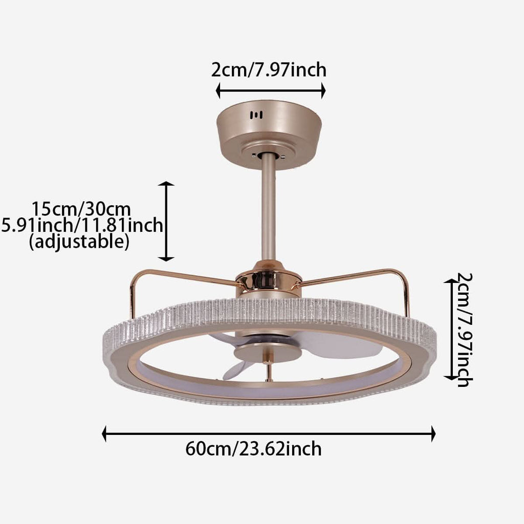 Lightsin Modern Reversible 3-Blades Metal Ceiling Fan with LED Light