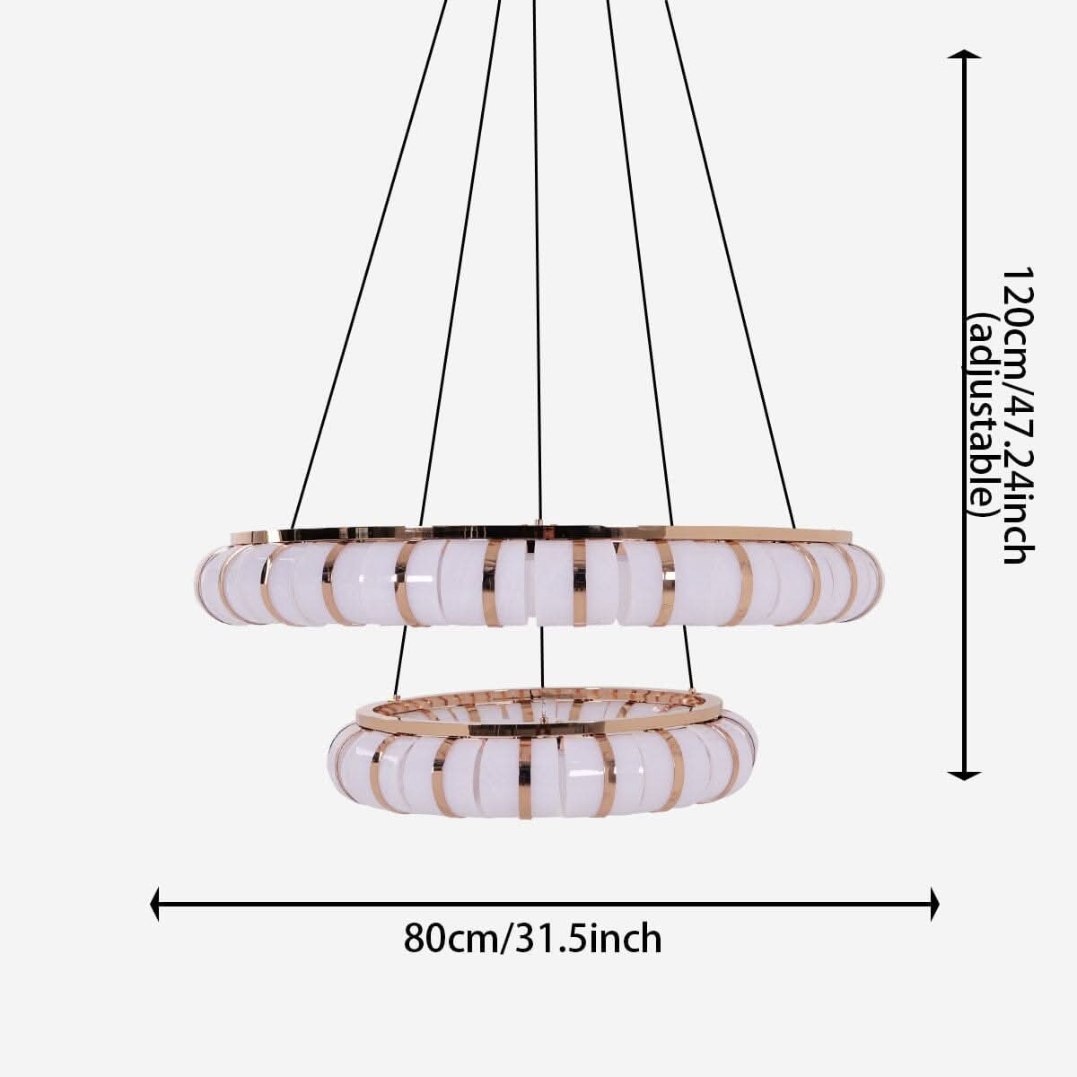 Lightsin Dual-Ring Modern LED Pendant Light with Adjustable Suspension