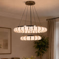 Lightsin Dual-Ring Modern LED Pendant Light with Adjustable Suspension