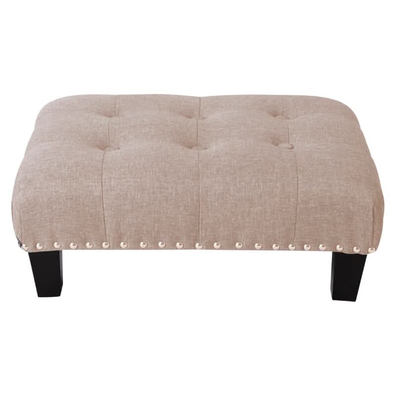 Linen Buttoned Rocking Chair & Footstool Set