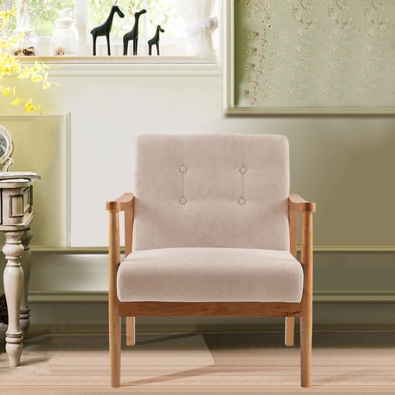 Modern Wood Frame Upholstered Armchair