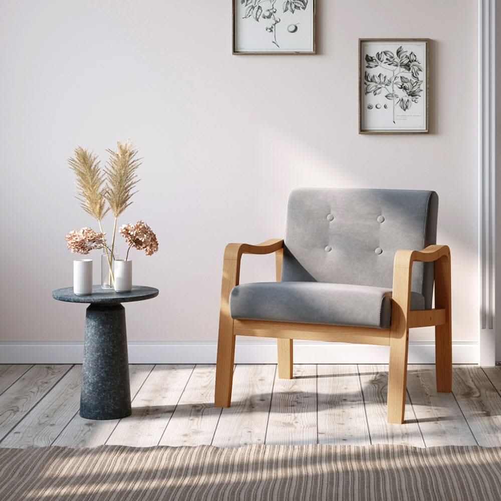 Scandi-Inspired Wooden Arm Accent Chair