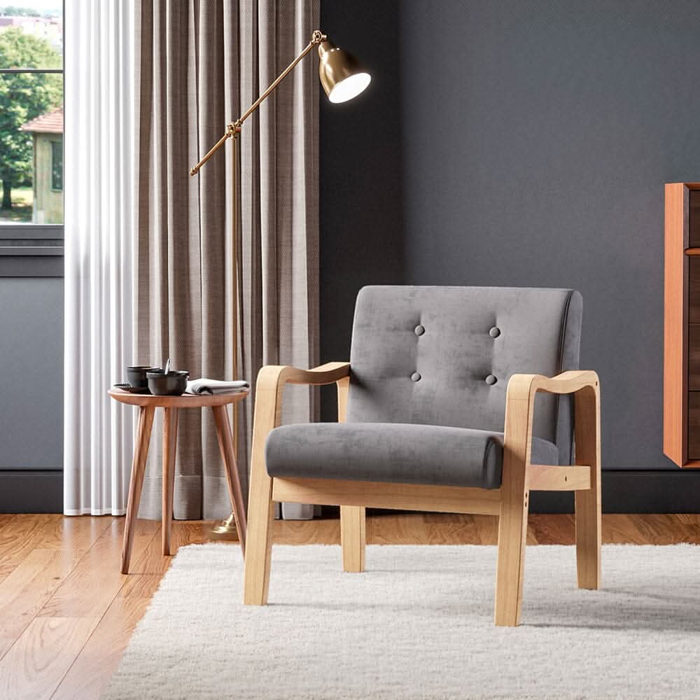 Scandi-Inspired Wooden Arm Accent Chair