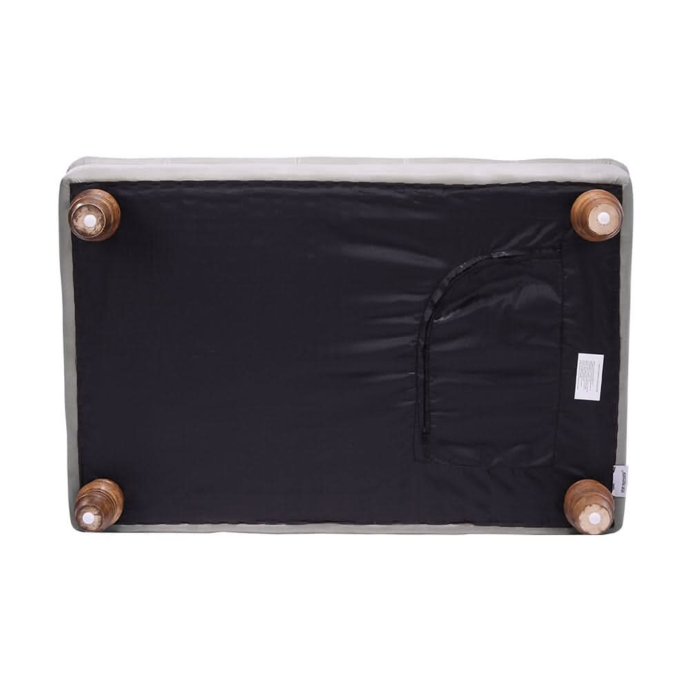 3Ft Footstool Wide Velvet Buttoned Thick Padded