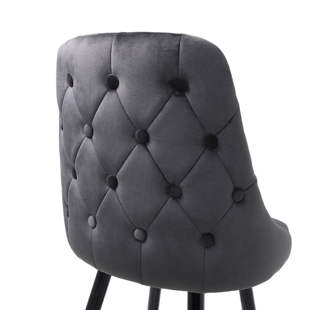 3ft Height Bar Stools with Footrest Set of 2 Velvet Padded