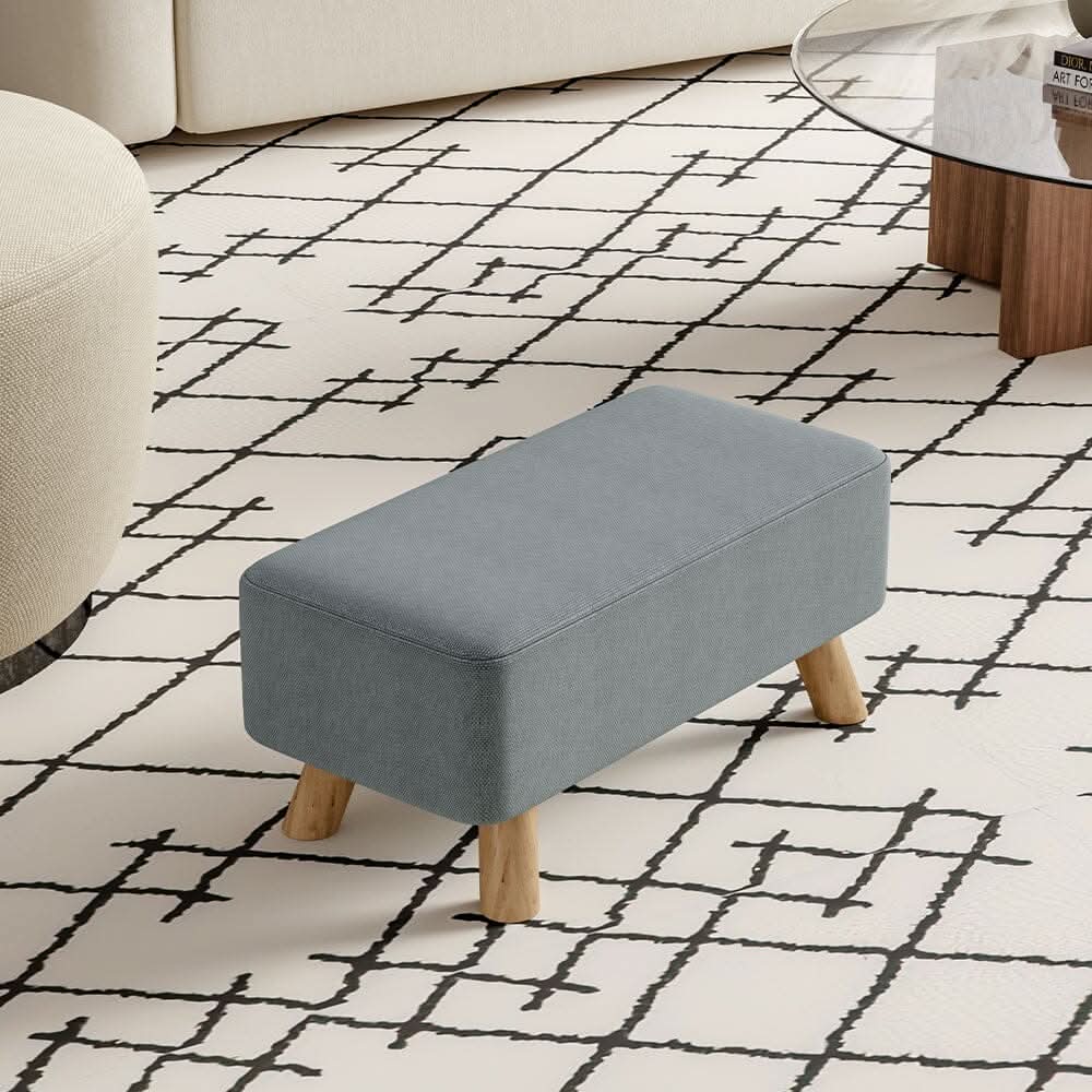 Small Rectangular Entryway Bench Linen Fabric Collection