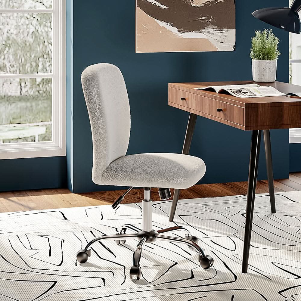 Luxury Mohair Office Chair in Beige