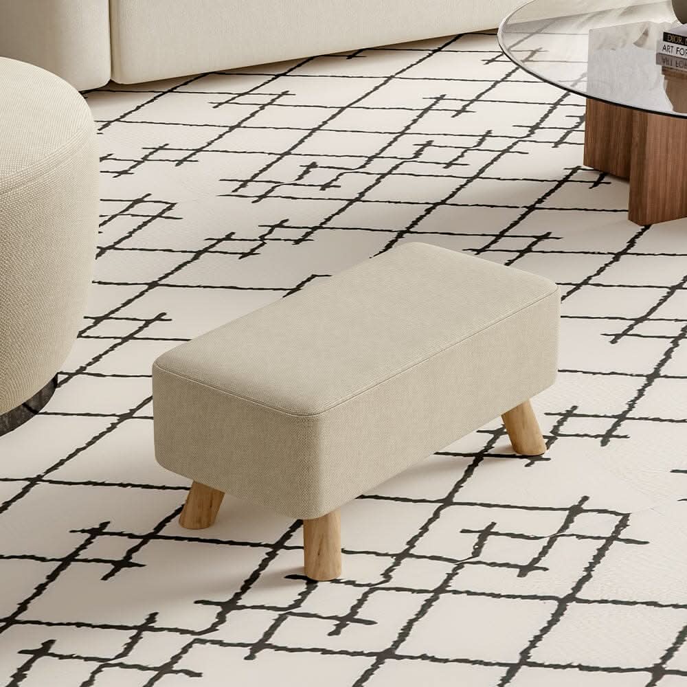 Small Rectangular Entryway Bench Linen Fabric Collection