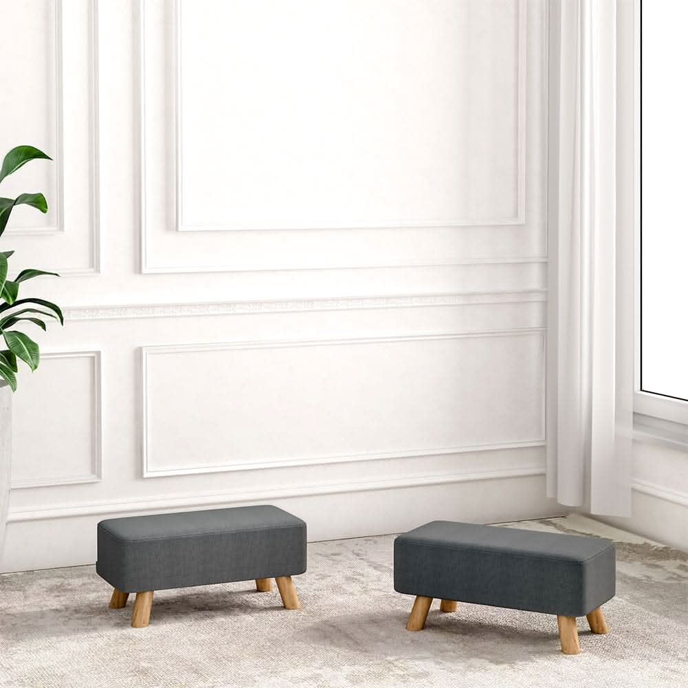 Small Rectangular Entryway Bench Linen Fabric Collection