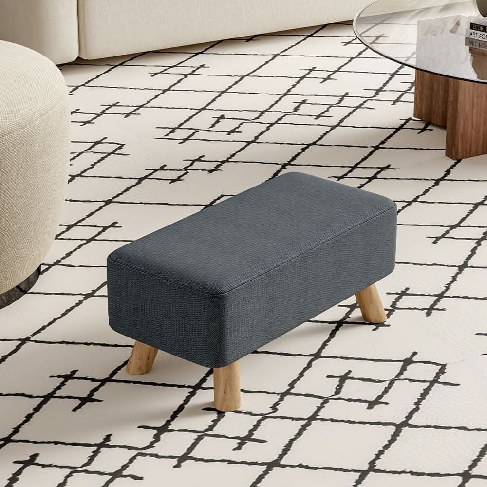 Small Rectangular Entryway Bench Linen Fabric Collection